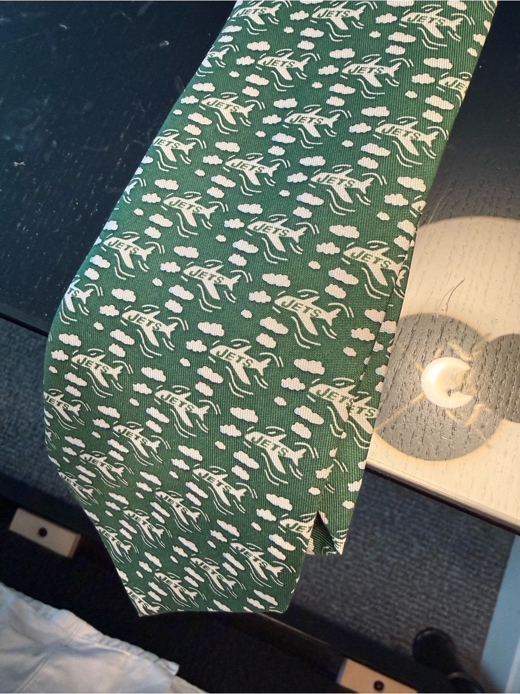 Rare Custom Newyork Jets Vineyard Vines Green And White Pattern Tie